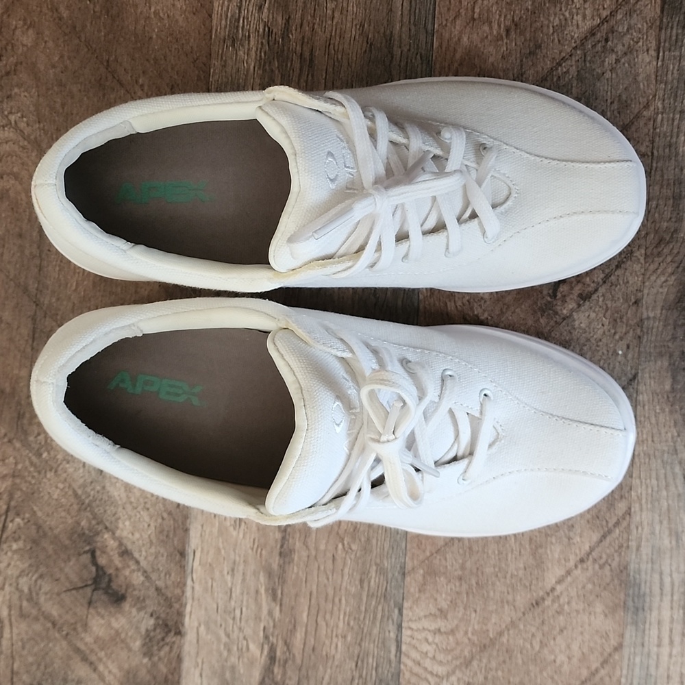 Apex Women's 6.5m Light Cream Color Lace Up Canvas Sneakers View 3